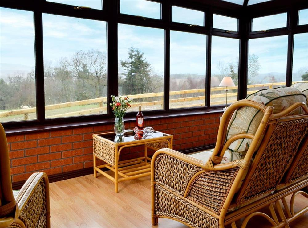 Consevatory with great views over the valley at Bryn Villa in Howey, near Llandrindod Wells, Powys