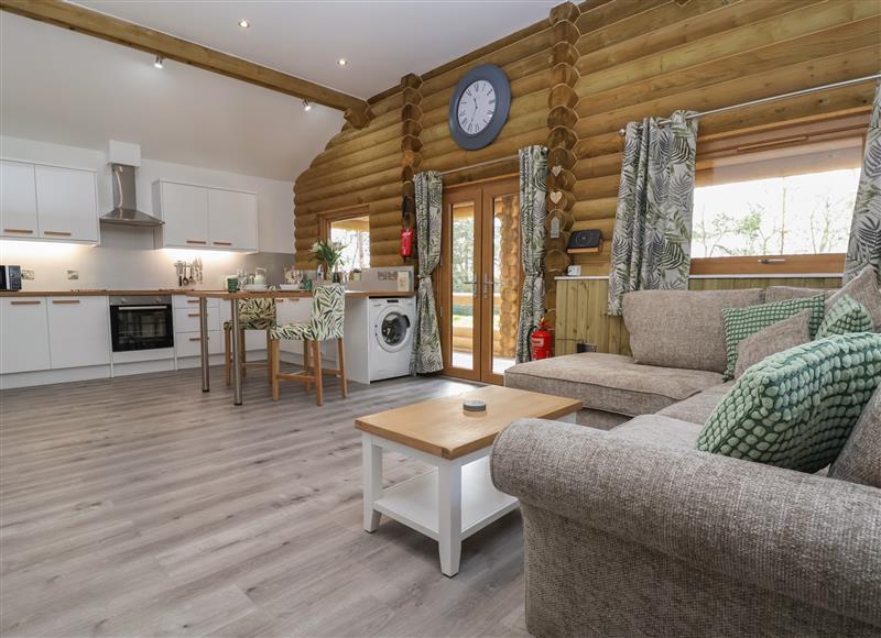 The living area at Brynallt Country Park Redwood Lodge, Frankton near Ellesmere