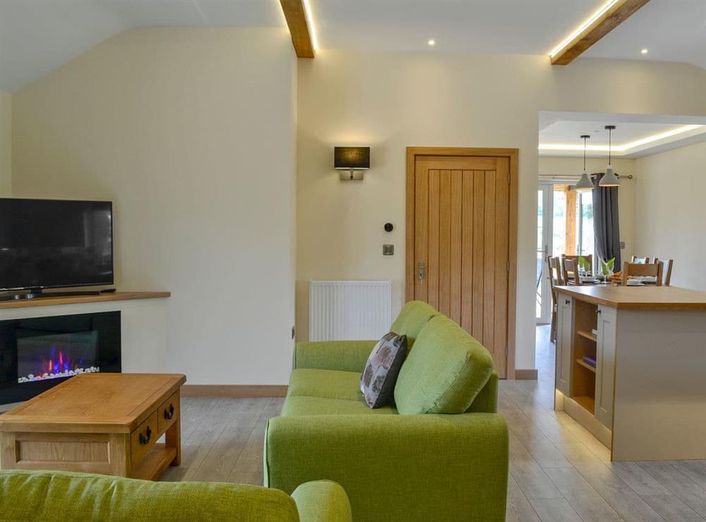 Beautifully presented open plan living space at Woodland Lodge, 