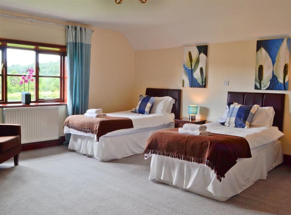 Twin bedroom at Brynich Villa in Brecon, Powys