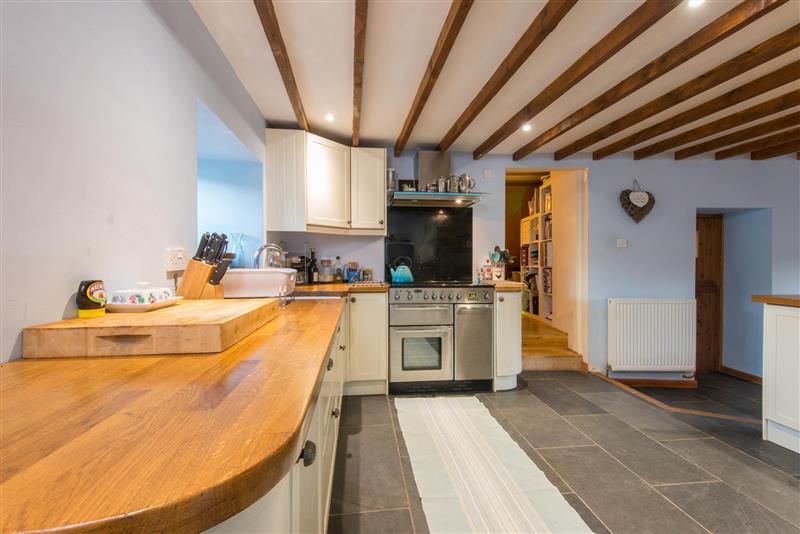 The kitchen at Bubble Cottage, Watergate Bay, Cornwall