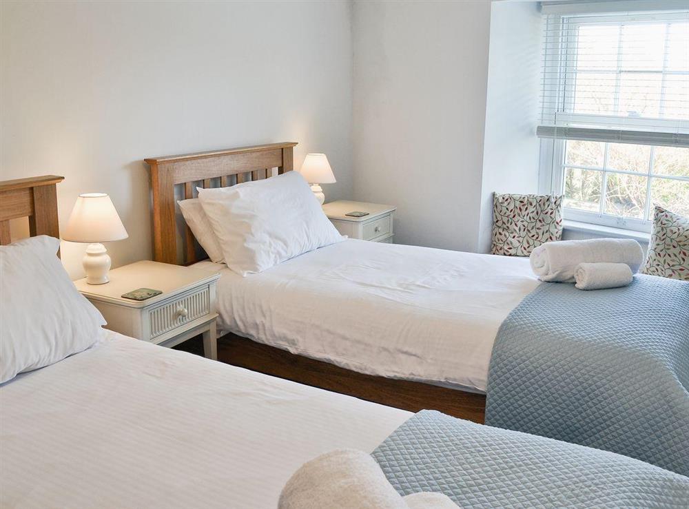 Twin bedroom at Bucca Cottage in Newlyn, near Penzance, Cornwall