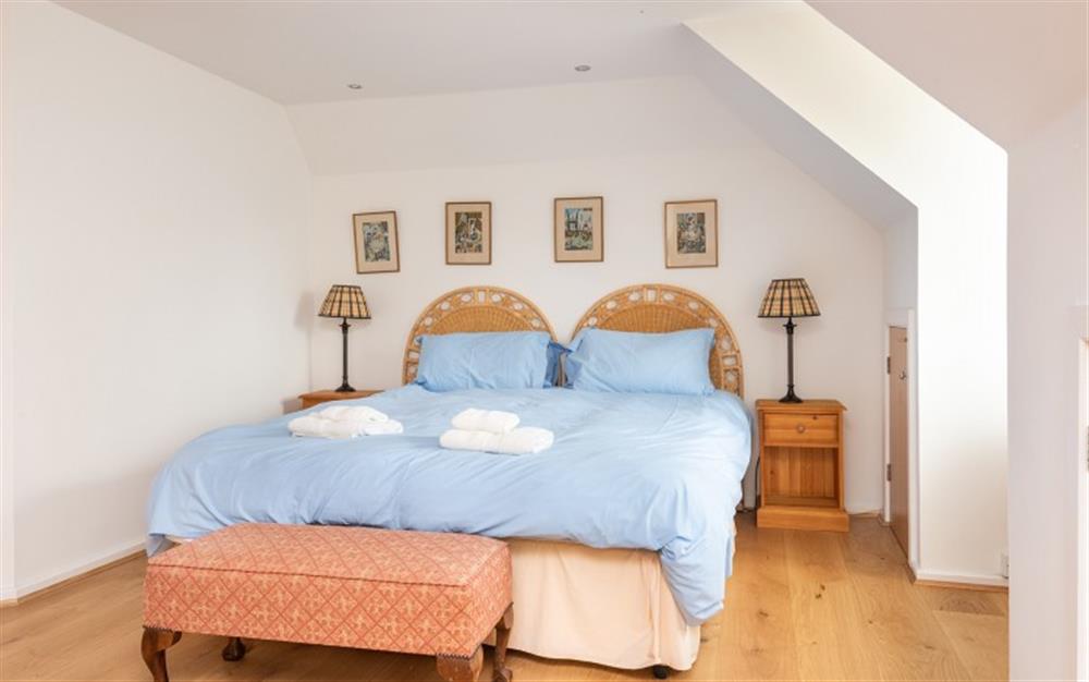 Bedroom 1 King size bed with ensuite. at Buckfield Penthouse in Lyme Regis
