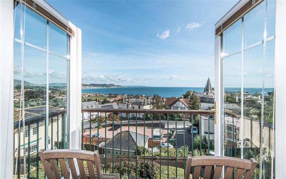 One of two balconies with stunning views at Buckfield Penthouse in Lyme Regis