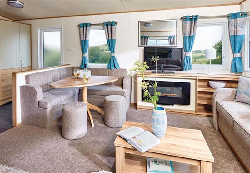 Inside a typical Luxury caravan at Bucklegrove Holiday Park in Cheddar, Somerset