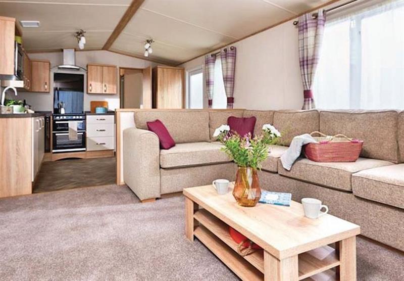 Inside the typical Luxury caravan at Bucklegrove Holiday Park in Cheddar, Somerset