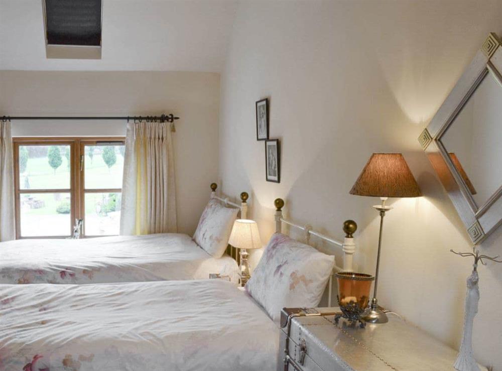 Light and airy twin bedroom at Buddileigh Farm in Betley, near Crewe, Cheshire