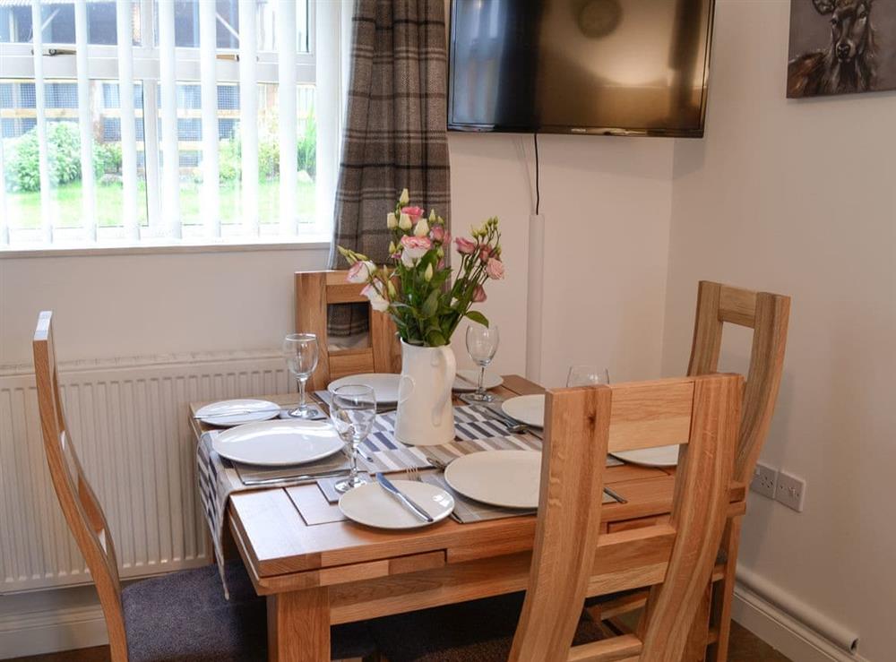 Dining area at Bullions Farm Cottage in Consett, County Durham, Northumberland