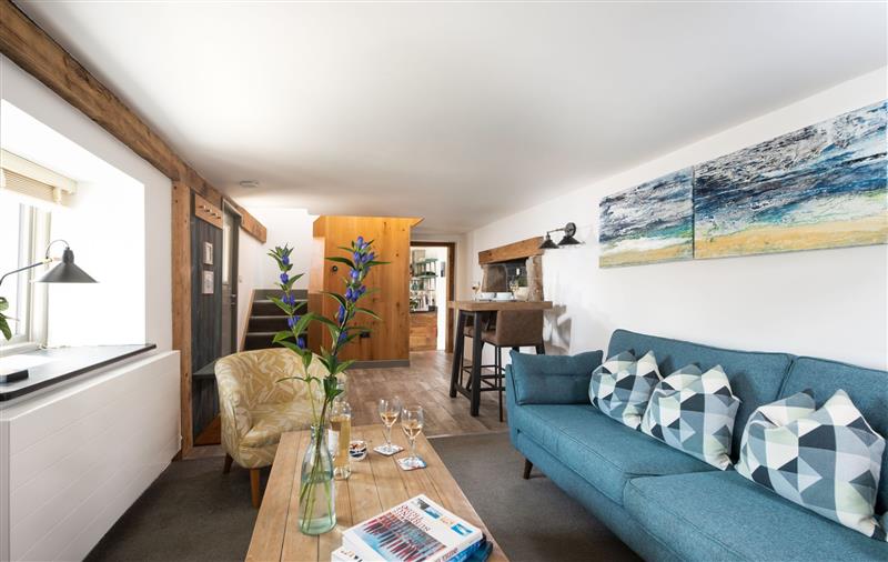 Enjoy the living room at Bullpen Cottage, Cornwall