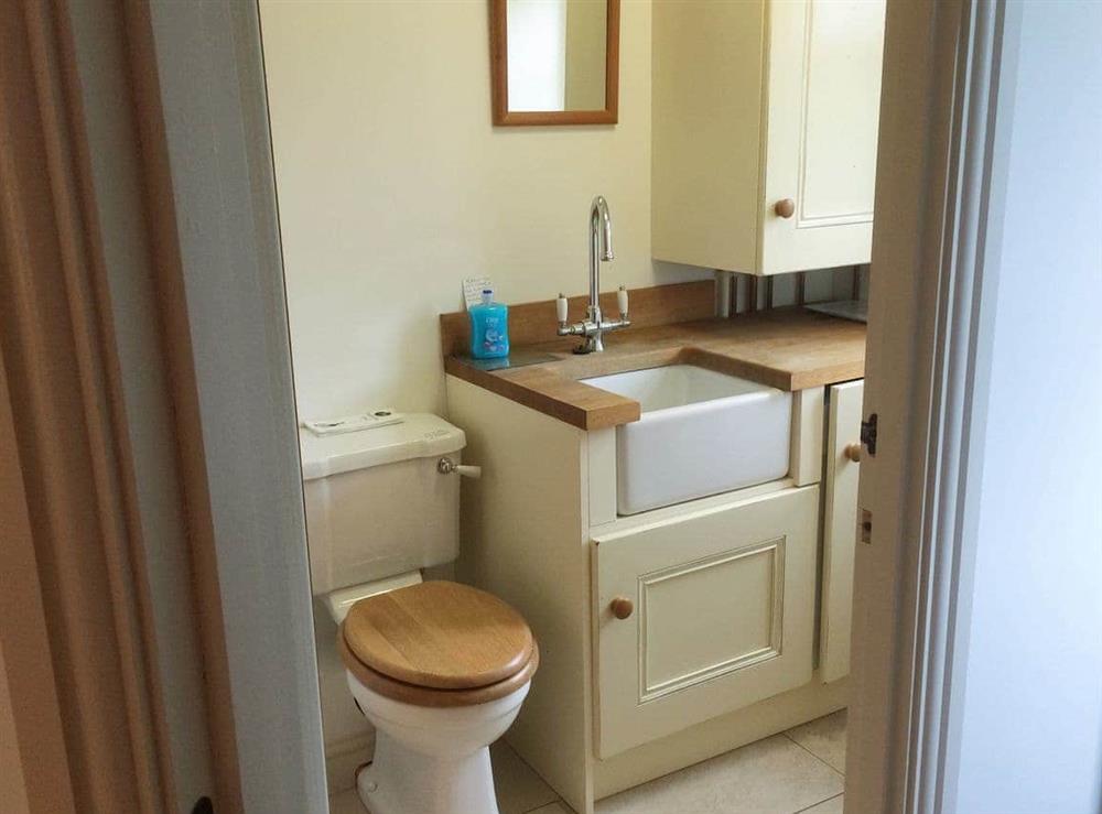 Utility and cloakroom at Bumble Cottage in Newton-on-the-Moor, Northumberland., Great Britain