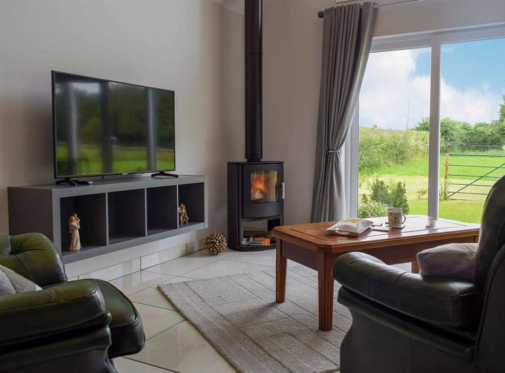 Living area at Bumble Lodge in Crickheath, near Oswestry, Shropshire
