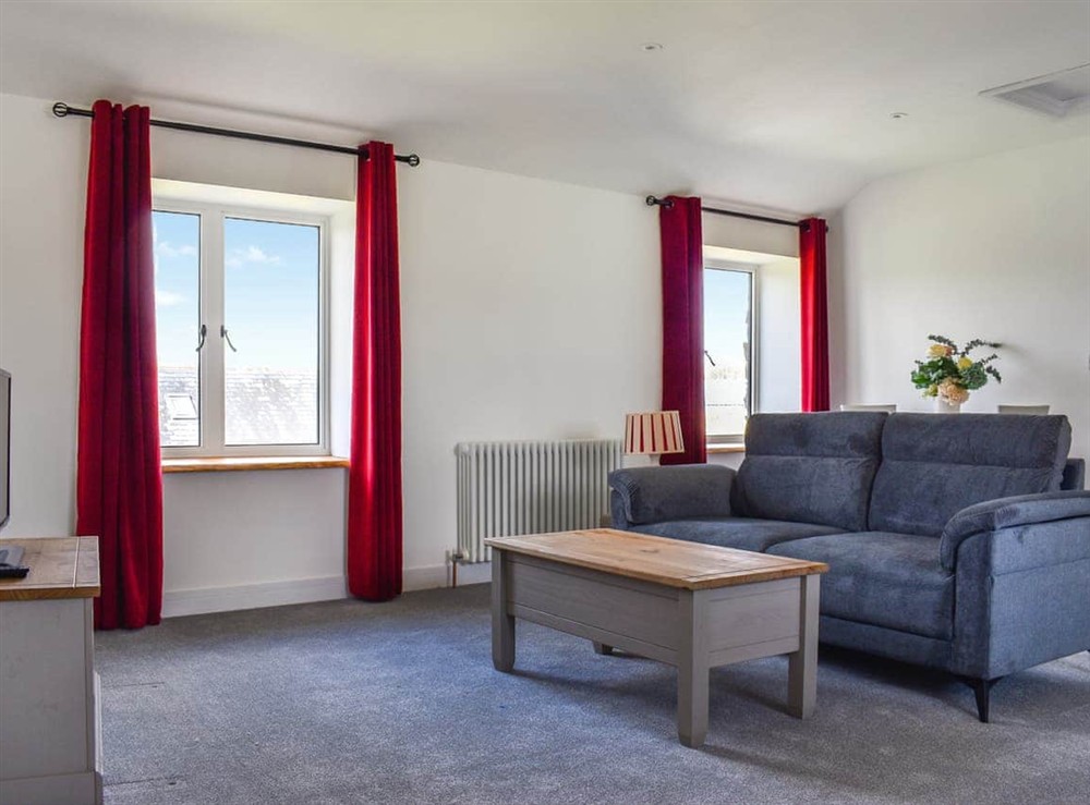Living area at Bumblebee Cottage in Inwardleigh, near Okehampton, Devon