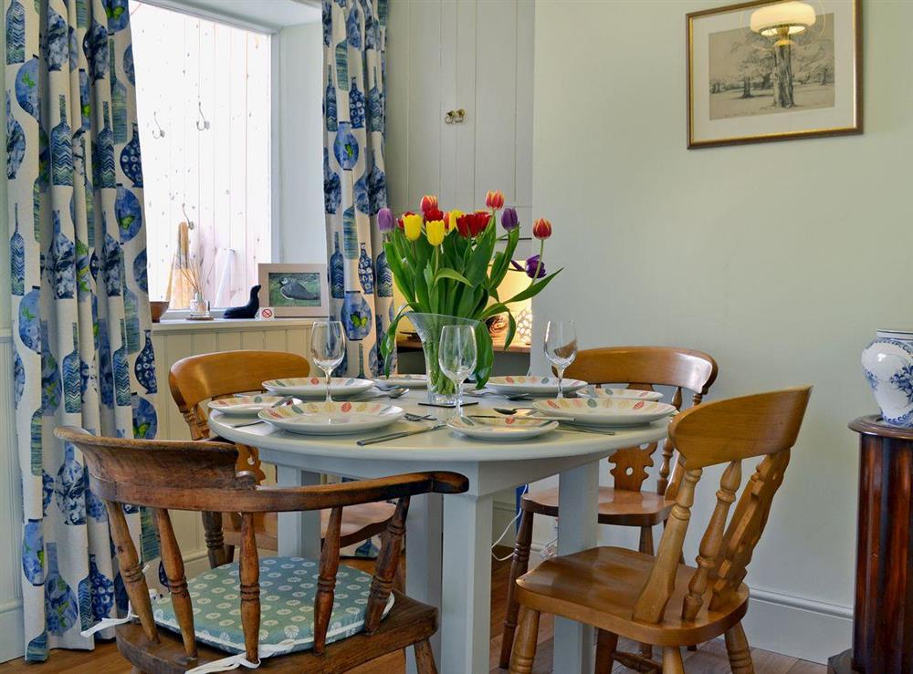 Charming dining room at Bumblebee Cottage in Marske near Richmond, North Yorkshire