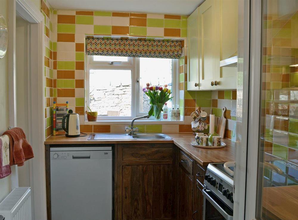 Well equipped kitchen at Bumblebee Cottage in Marske near Richmond, North Yorkshire