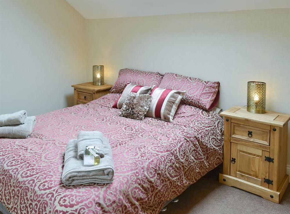 Comfortable double bedroom at Bumblebee Cottage in Skipsea, near Hornsea, North Humberside