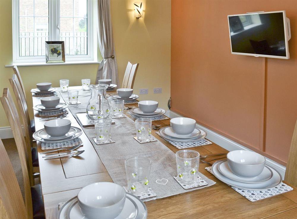 Large dining area in kitchen at Bumblebee Cottage in Skipsea, near Hornsea, North Humberside