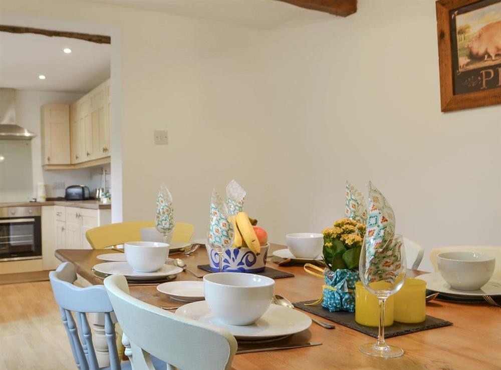 Well presented dining area at Bumblebee Nook in Yanwath, near Penrith, Cumbria