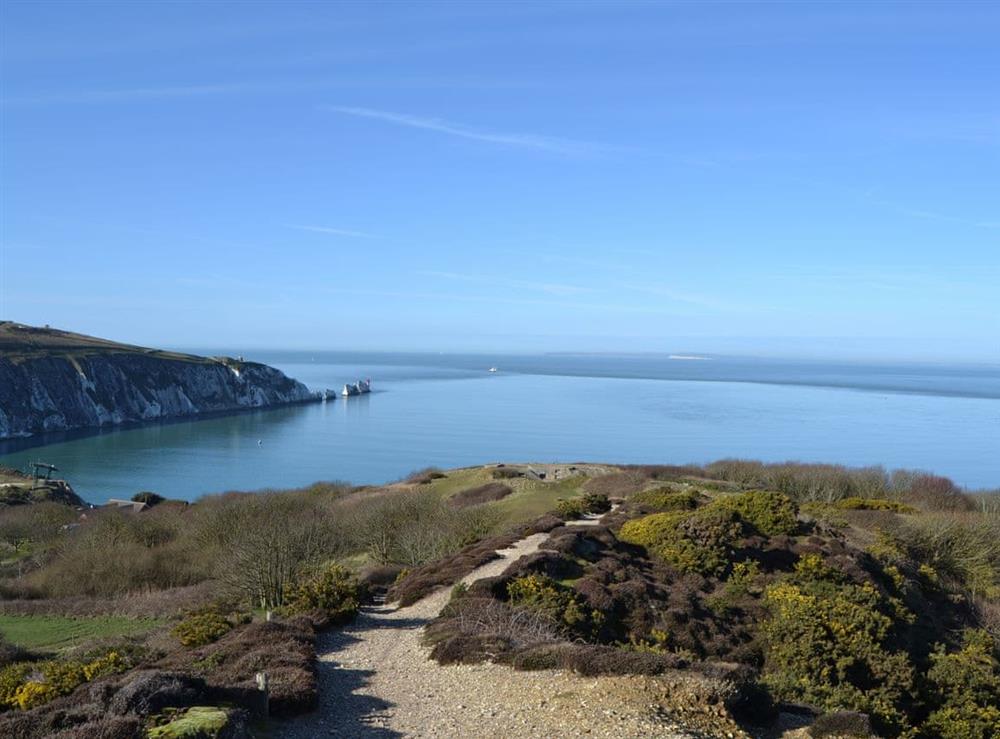 View towards the needles at Bungalow 1 in Yaverland, Isle of Wight