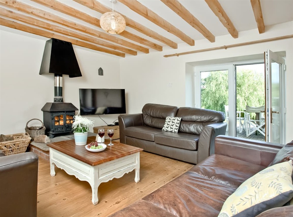 Living area at Bunny Cottage in Newquay, Cornwall