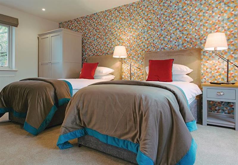 Twin bedroom in the Trevanion Cottage 3 at Burn Park in Stratton, Nr Bude