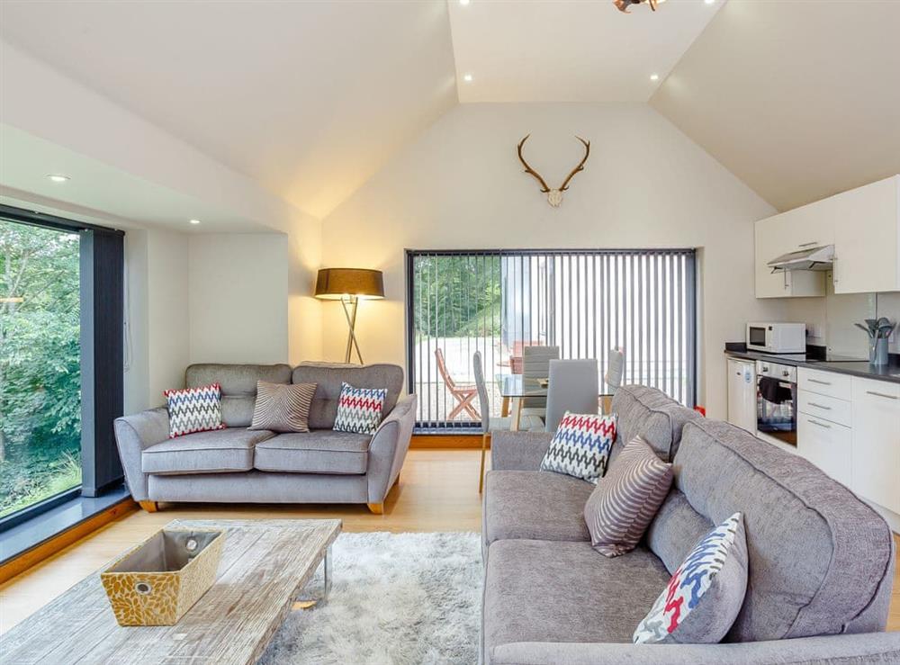 Open plan living space at Burn View in Mergie, near Stonehaven, Aberdeenshire