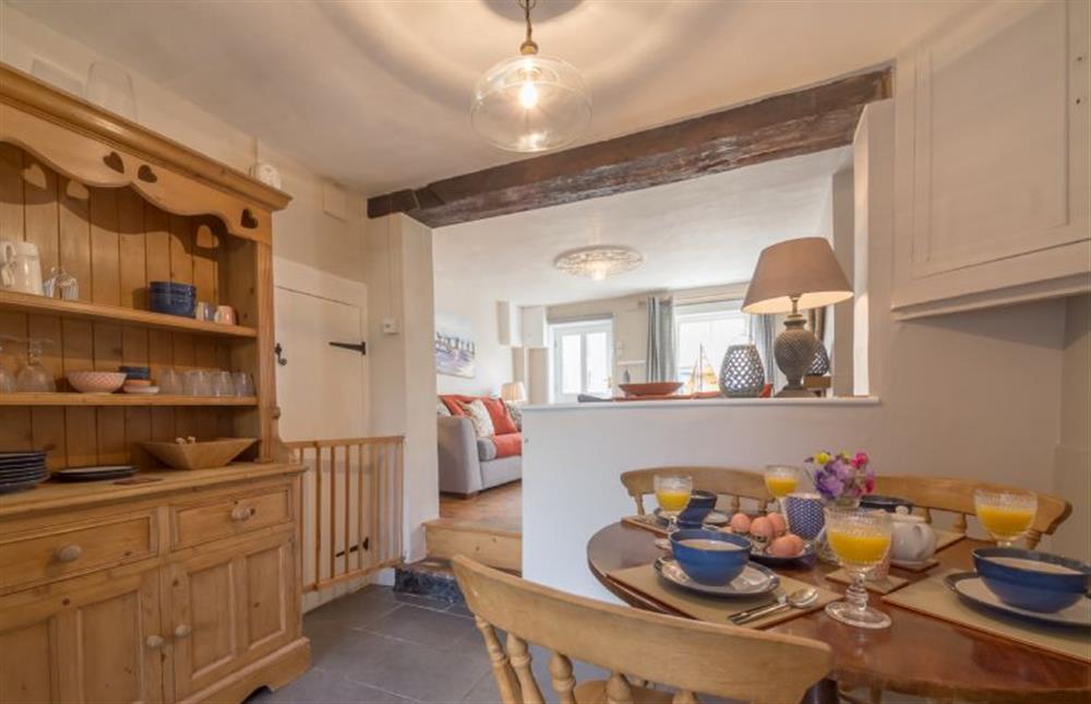 Ground floor: Dining area with dresser at Burnham Cottage, Wells-next-the-Sea