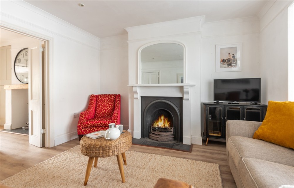 The living room at Burnlee in Salcombe