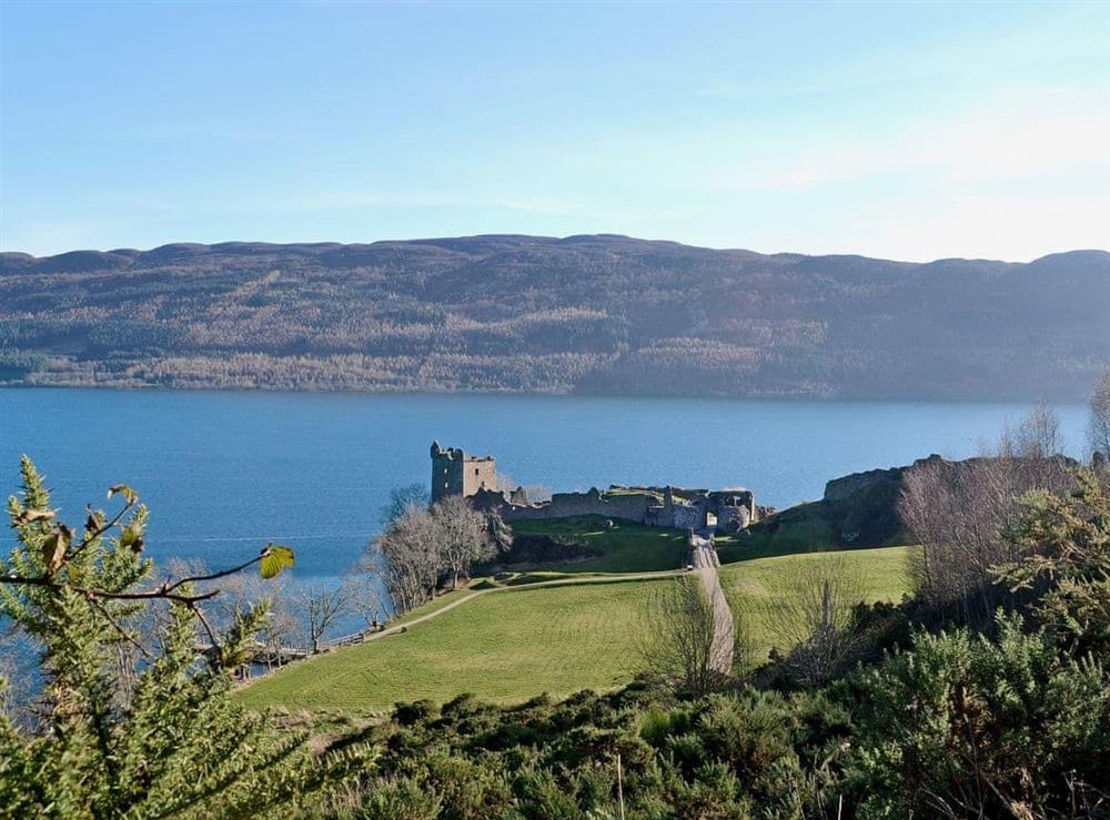 Ruins of Urquhart Castle at Burns Cottage in Drumnadrochit, By Inverness., Inverness-Shire