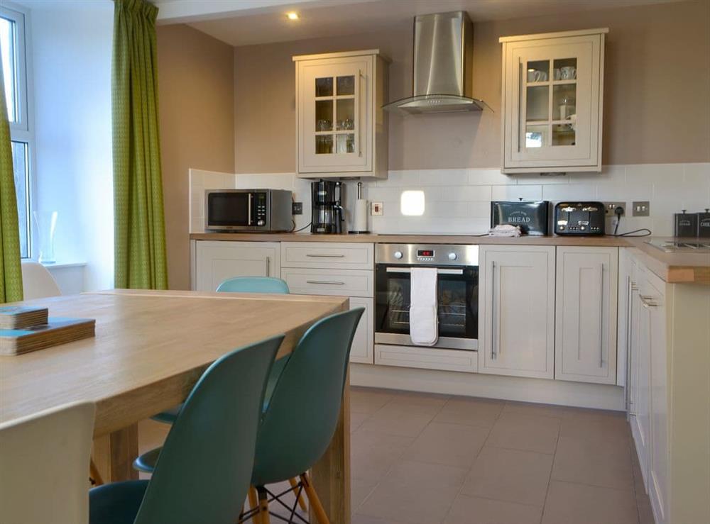 Modern fitted kitchen and dining area at Burnside in Dornoch, near Tain, Sutherland