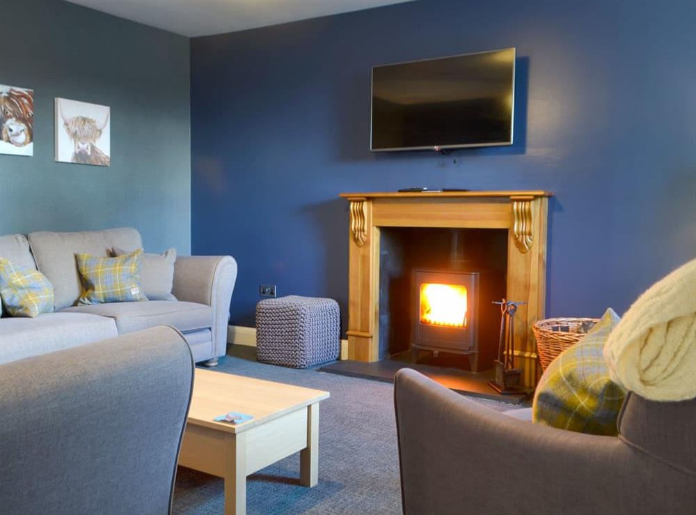 Warm and welcoming living room at Burnside in Dornoch, near Tain, Sutherland