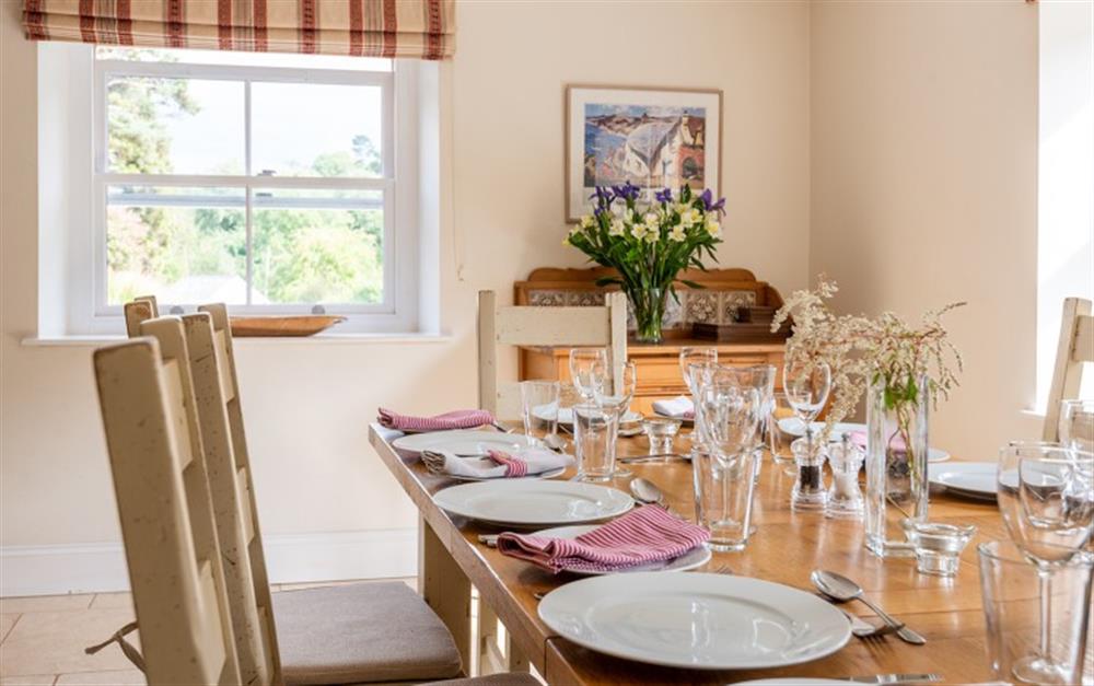 A closer look at the dining table  at Burnt House in Bantham