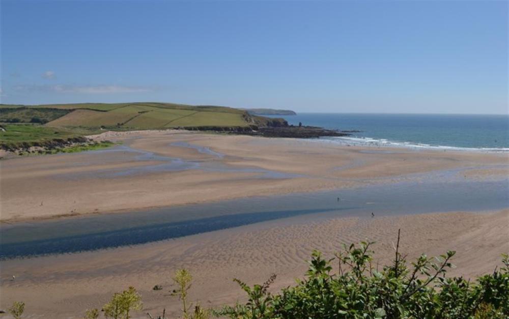 Bantham and Bigbury at low tide at Burnt House in Bantham