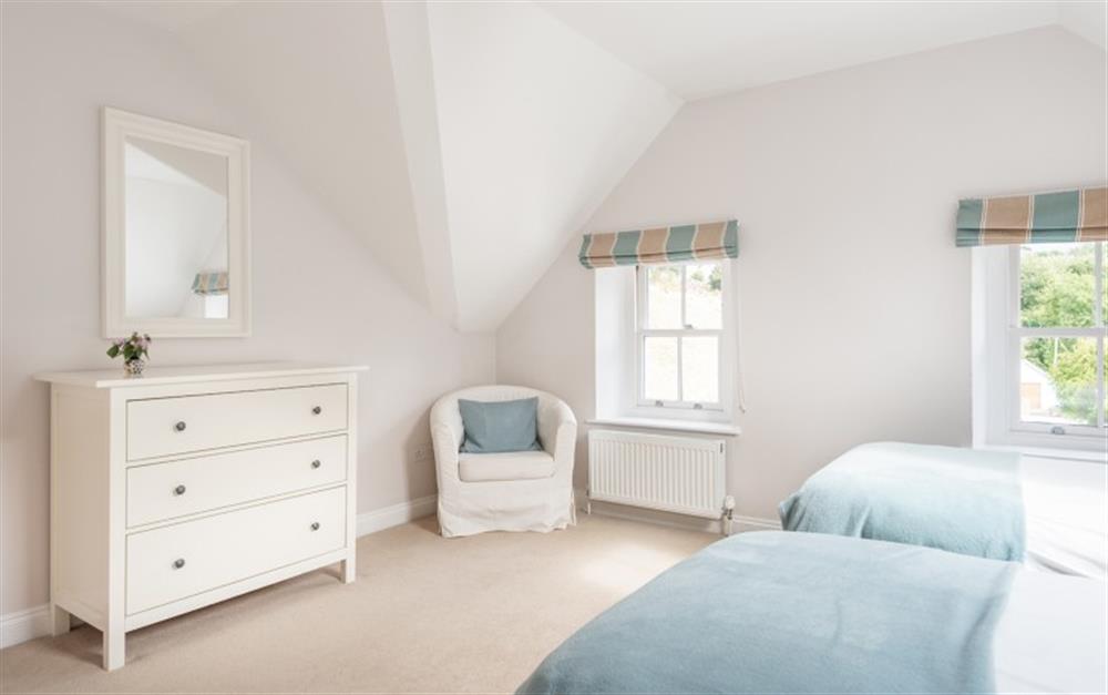 One of the  bedrooms at Burnt House in Bantham