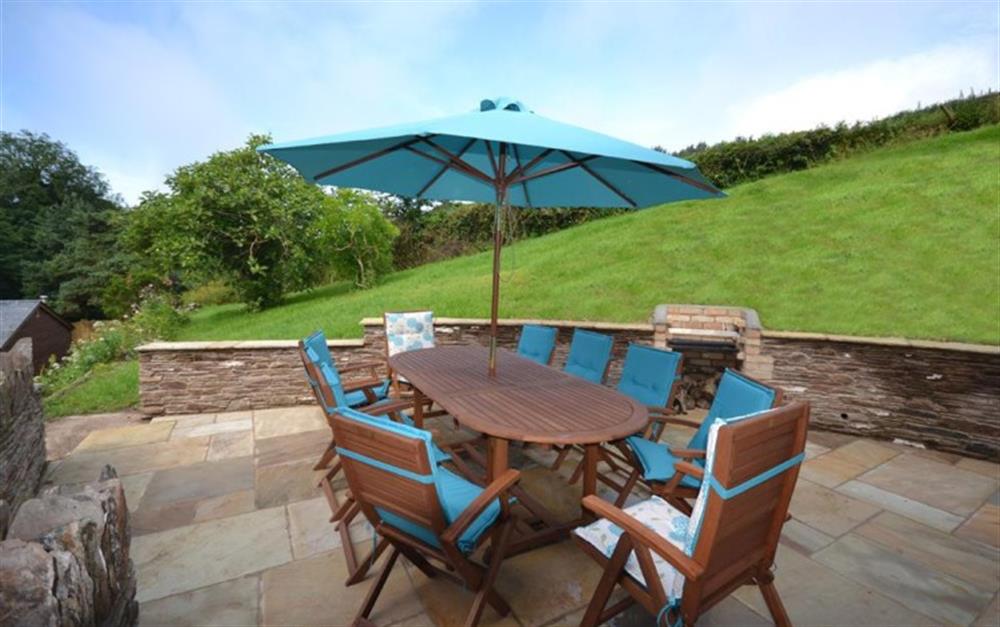 West facing patio at Burnt House in Bantham