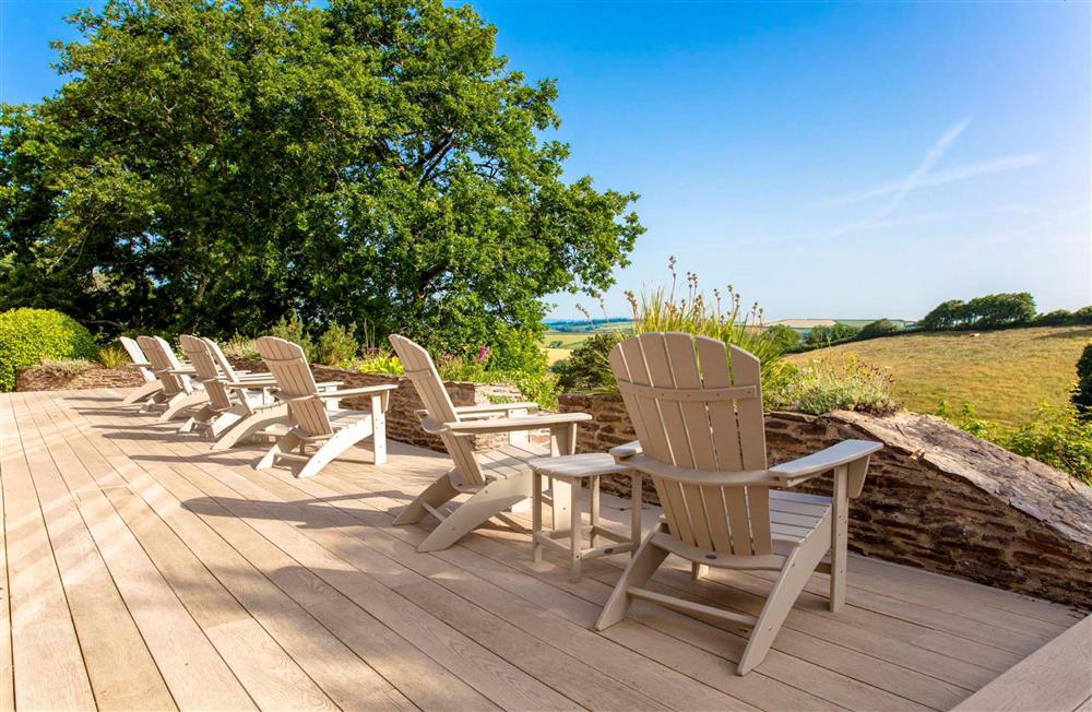 Take in the amazing views on the sun deck terrace at Burrator Cottage, Dartmouth