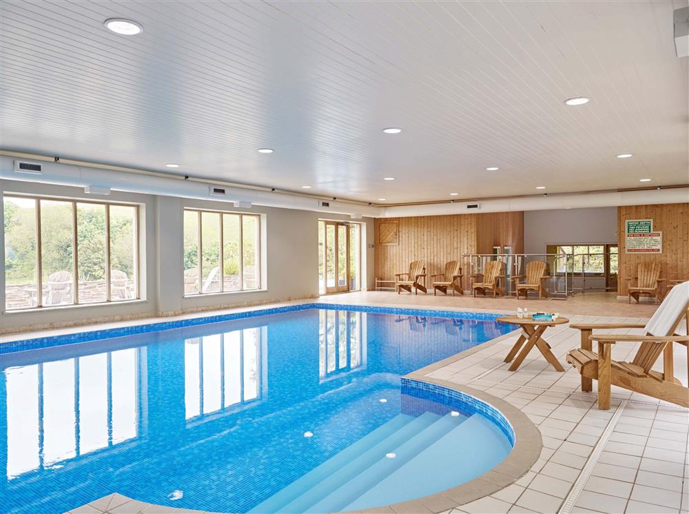 The indoor heated pool with with wonderful countryside views at Burrator Cottage, Dartmouth