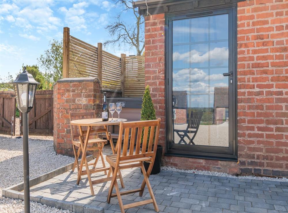 Sitting-out-area at Burrow Hill Farm Barn A in Corley, Warwickshire