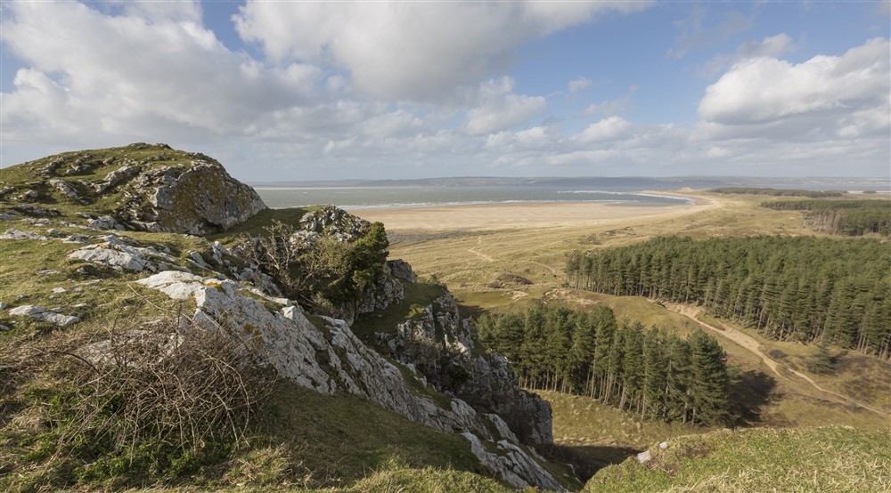 View from the top of Cwm Ivy Tor at Burrows Cottage in Swansea, South Wales