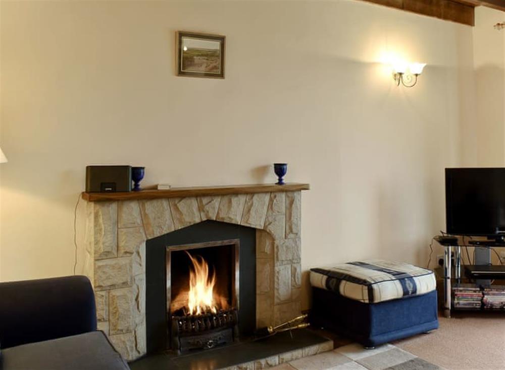 Cosy open fire at Bushmill Cottage in East Bennan, Isle of Arran, Scotland