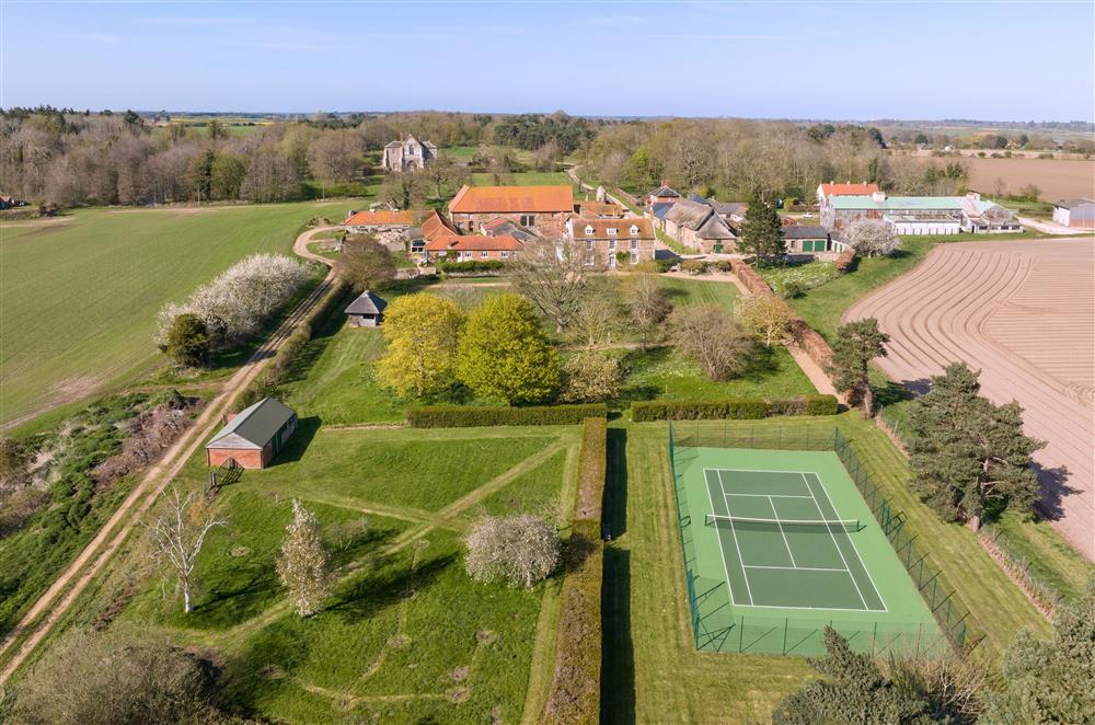 Butley Priory grounds with tennis courts and wonderful land to walk  at Butley Priory Farmhouse, Woodbridge