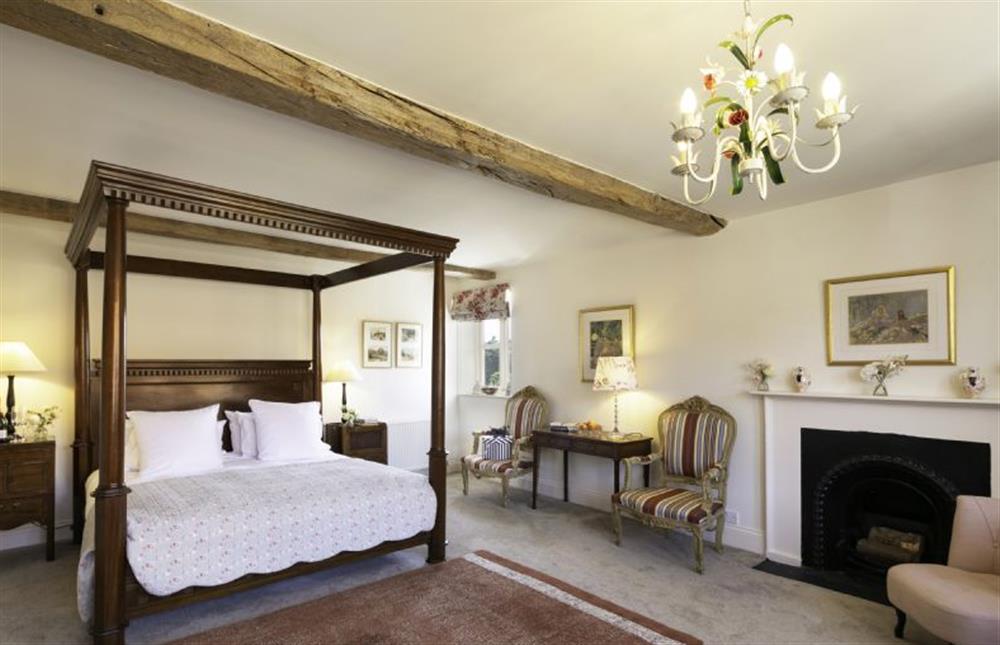 Each of the twelve bedrooms has been decorated and named individually at Butley Priory Farmhouse, Woodbridge