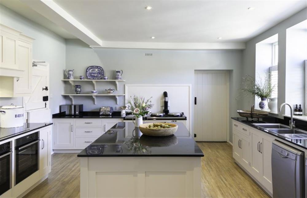 The kitchen boasts an Aga and a double electric oven at Butley Priory Farmhouse, Woodbridge