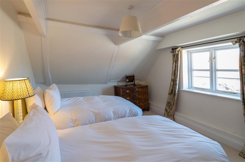 Twin bedroom at Butley Priory Farmhouse, Woodbridge