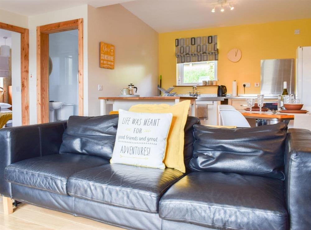 Open plan living space at Buttercup Bothy in Glendevon, Clackmannanshire