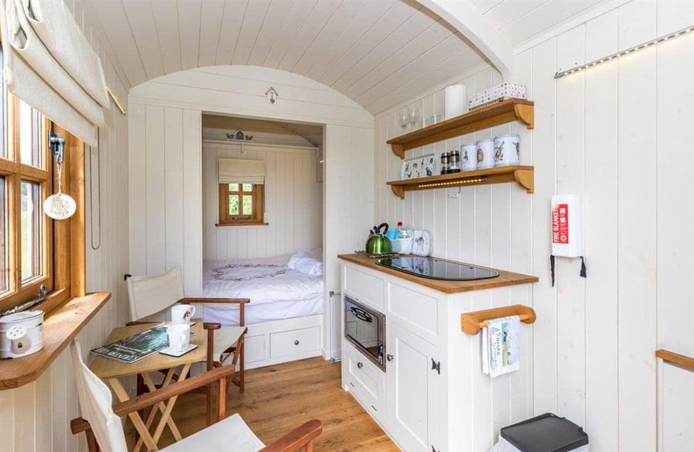 This is the kitchen at Buttercup Hut in Chiddingly, East Sussex