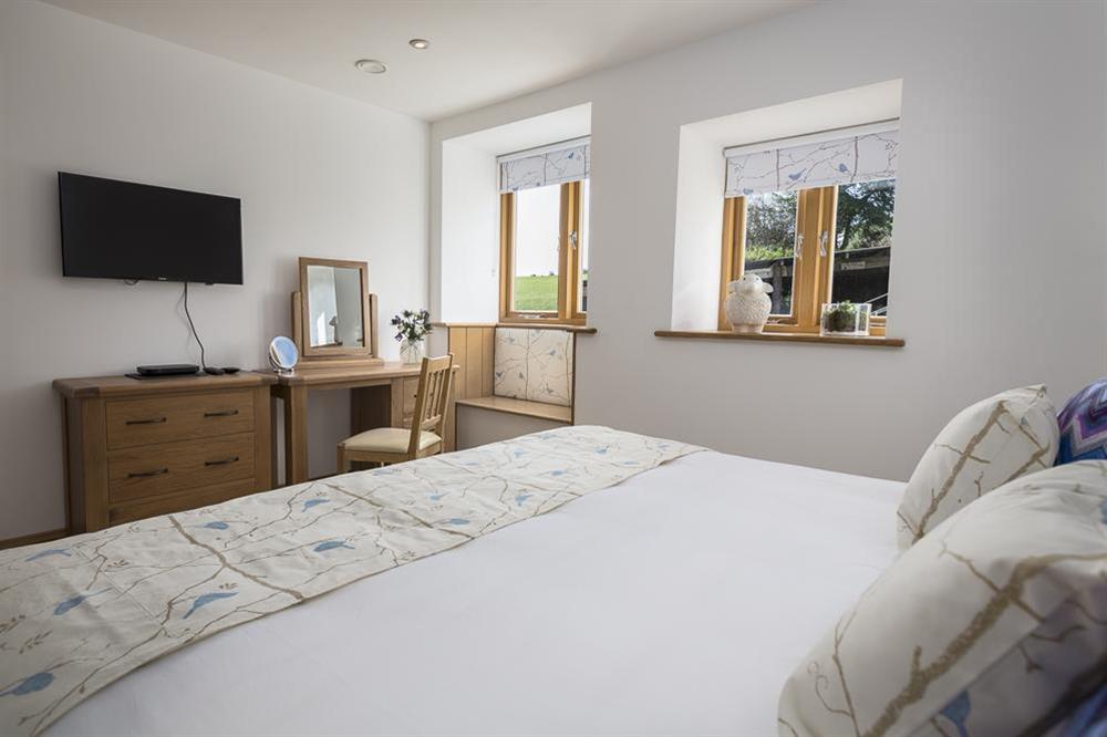 Spacious en suite master bedroom with super-King size bed at Butterwell Barn in , Nr Dartmouth