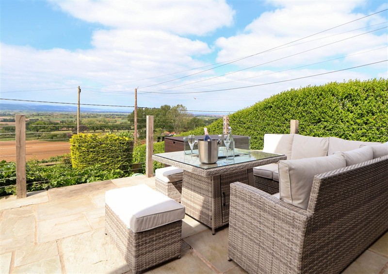The patio at Buzzards View, Dyserth