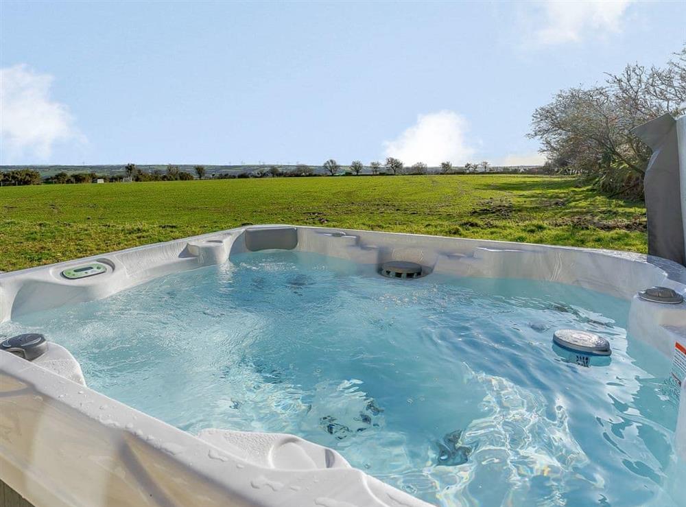 Hot tub at Bwlchsais in Glandwr, near Cardigan, Pembrokeshire, Dyfed