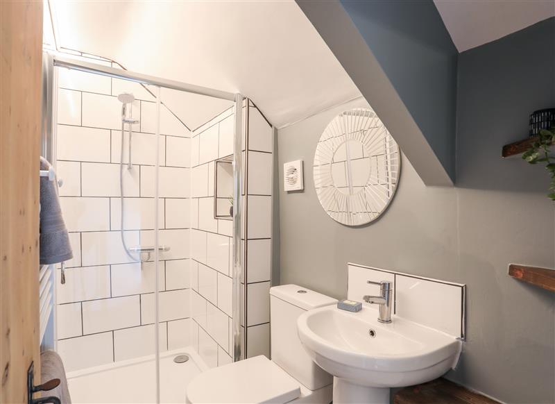 This is the bathroom at Bwthyn Lili (Lilly Cottage), Cemaes Bay