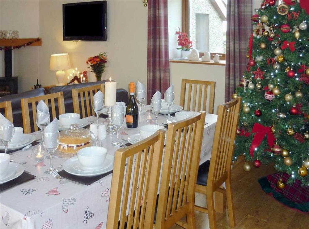 Charming open plan living area at Christmas (photo 2) at Bwthyn Meulan in Llandwrog, Nr. Caernarfon, Gwynedd